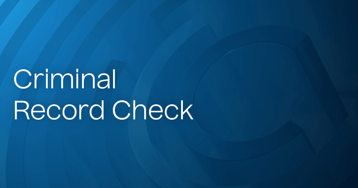 Criminal Record Check
