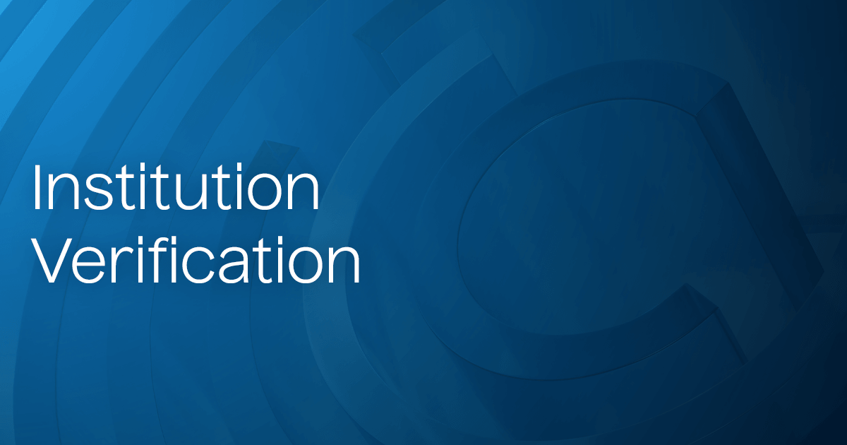 Institution Verification